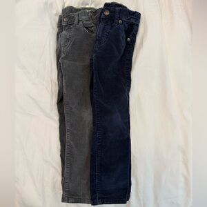 Bundle of J.Crew CrewCuts Gray Corduroy Pants and Navy Corduroy Pants, Stretch
